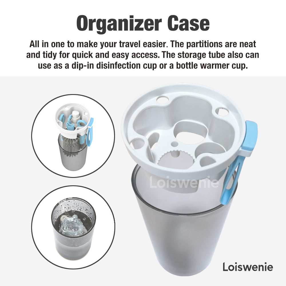 Portable Baby Milk Bottle Silicone Brush Cleanser Set